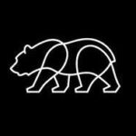 Media Arts Lab bear logo outline of a bear on a black background in white