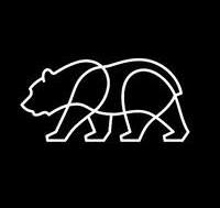 Media Arts Lab bear logo outline of a bear on a black background in white