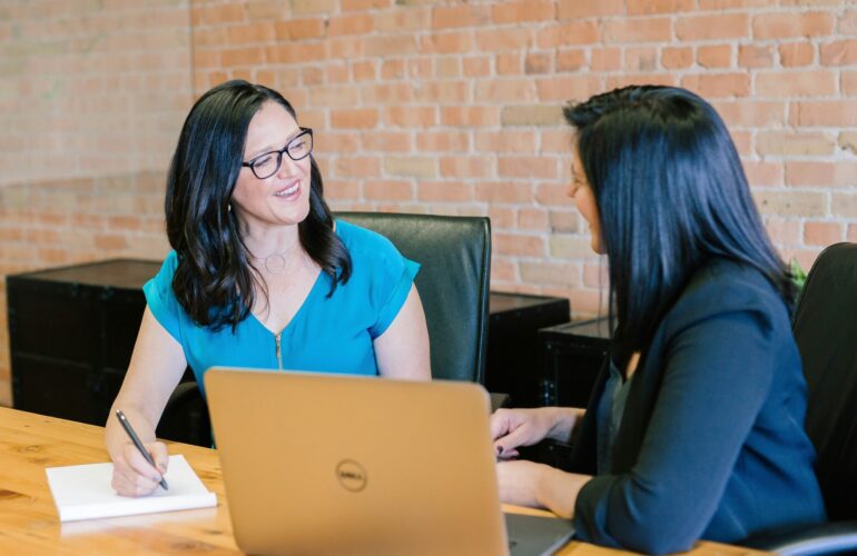 two women in work meeting